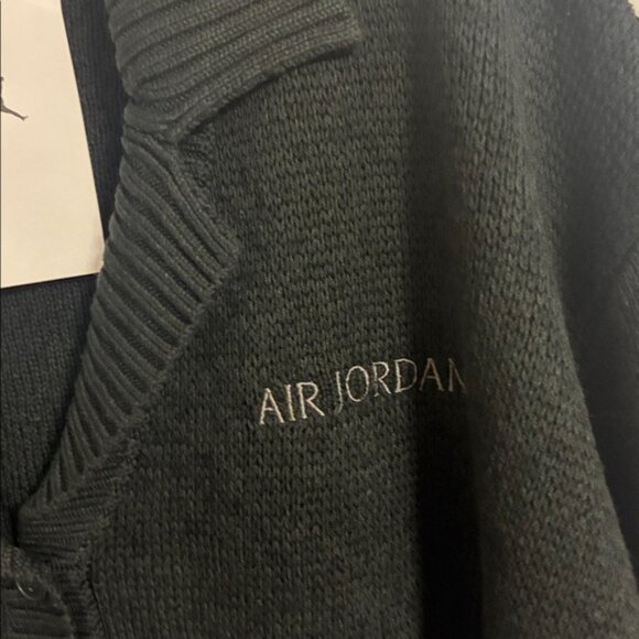 Jordan Women's Black Cropped Cardigan Sweater - Picture 2 of 4